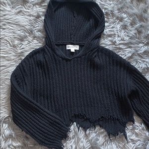 Cropped pullover sweater